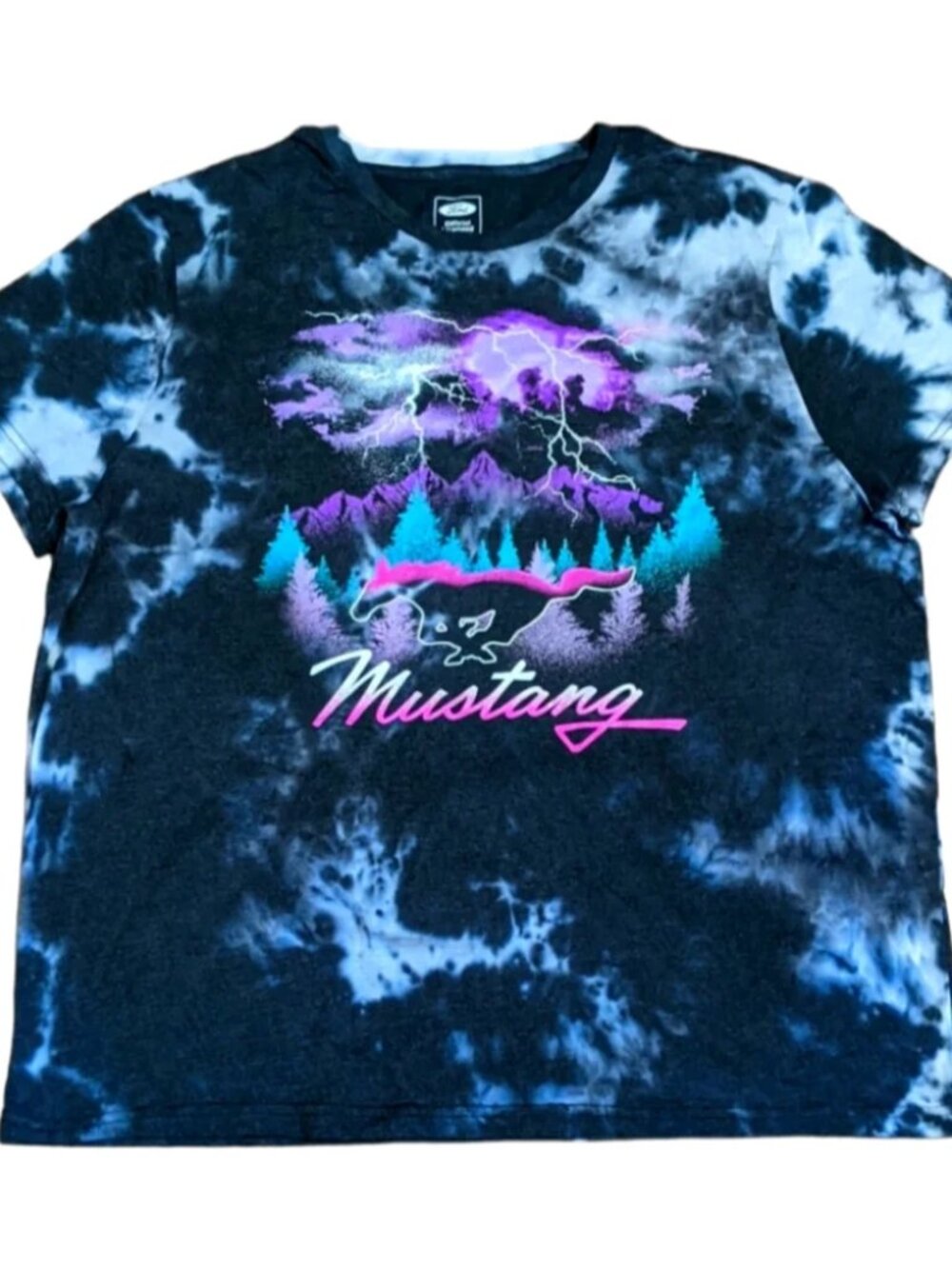 Ford mustang tye dye lighting graphic T-shirt
